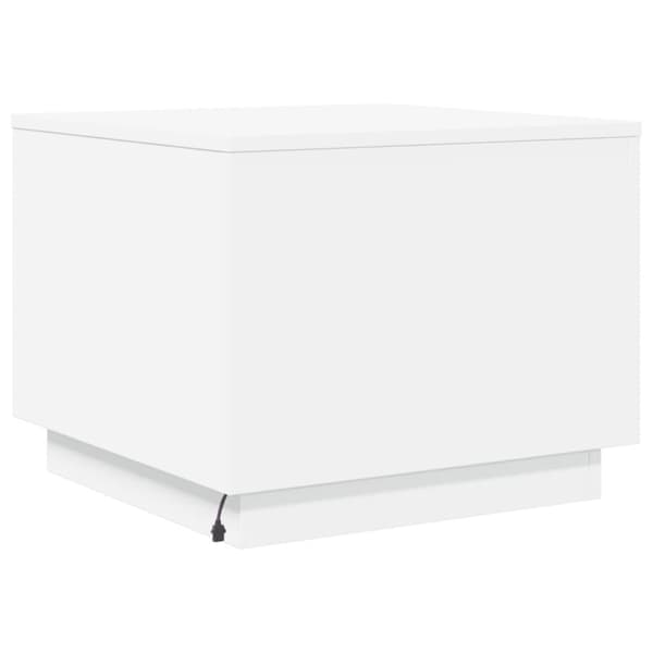 vidaXL Soffbord med LED vit 50x50x40 cm