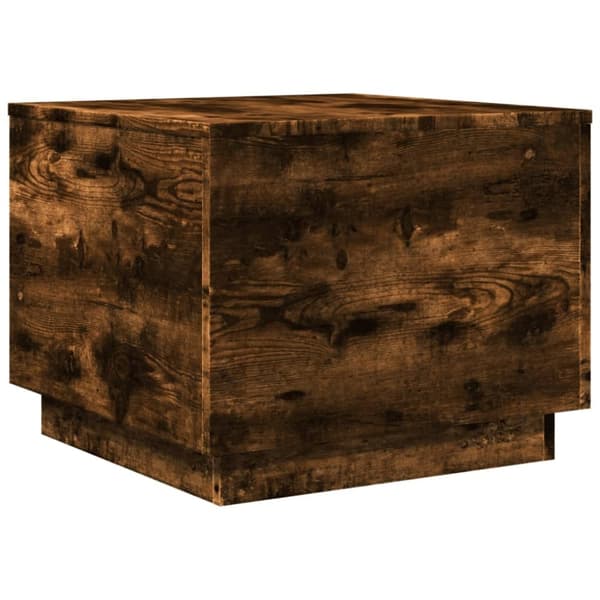 vidaXL sofabord med metalben 50x50x40 cm røget egetræsfarve