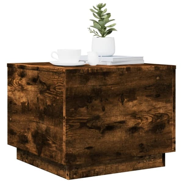 vidaXL sofabord med metalben 50x50x40 cm røget egetræsfarve