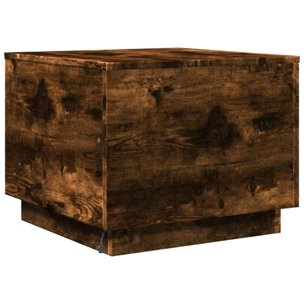 vidaXL sofabord med metalben 50x50x40 cm røget egetræsfarve