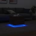 Miniatyrbillede 5 af 11: vidaXL sofabord med LED-lys 50x50x40 cm brun egetræ