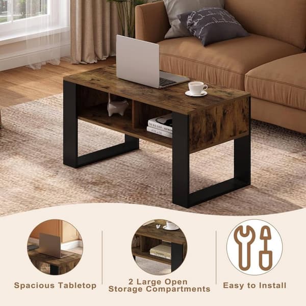 Rootz Modern sofabord - Moderne centerbord - Stilfulde stuemøbler - Holdbart, vandtæt, ridsefast - Rigelig opbevaring - Nem montering - 90 cm x 45 cm