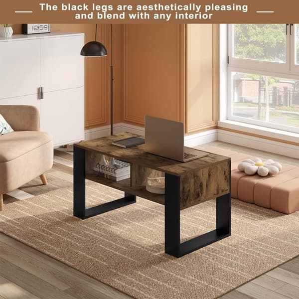 Rootz Modern sofabord - Moderne centerbord - Stilfulde stuemøbler - Holdbart, vandtæt, ridsefast - Rigelig opbevaring - Nem montering - 90 cm x 45 cm