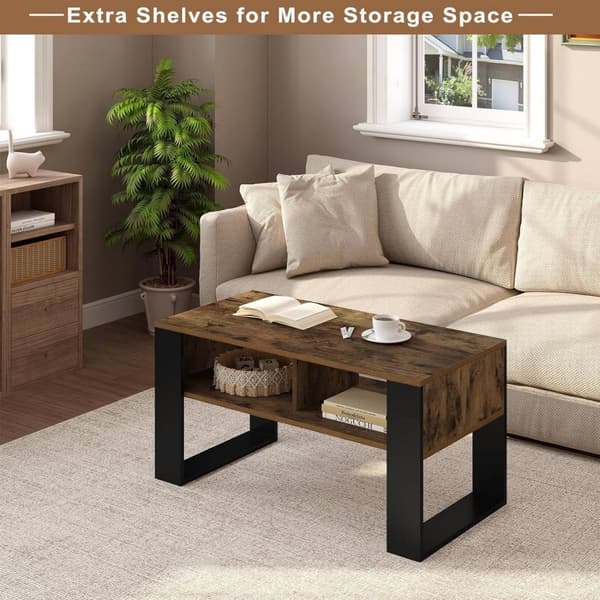 Rootz Modern sofabord - Moderne centerbord - Stilfulde stuemøbler - Holdbart, vandtæt, ridsefast - Rigelig opbevaring - Nem montering - 90 cm x 45 cm