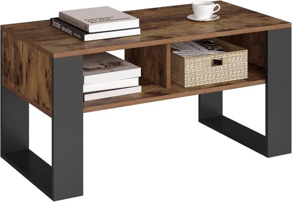 Rootz Modern sofabord - Moderne centerbord - Stilfulde stuemøbler - Holdbart, vandtæt, ridsefast - Rigelig opbevaring - Nem montering - 90 cm x 45 cm