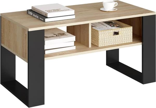 Rootz Modern Soffbord - Förvaringsbord - Vardagsrumsbord - Vattentätt & reptåligt - Robust och stabilt - Gott om förvaringsutrymme - 90cm x 45cm x 45c