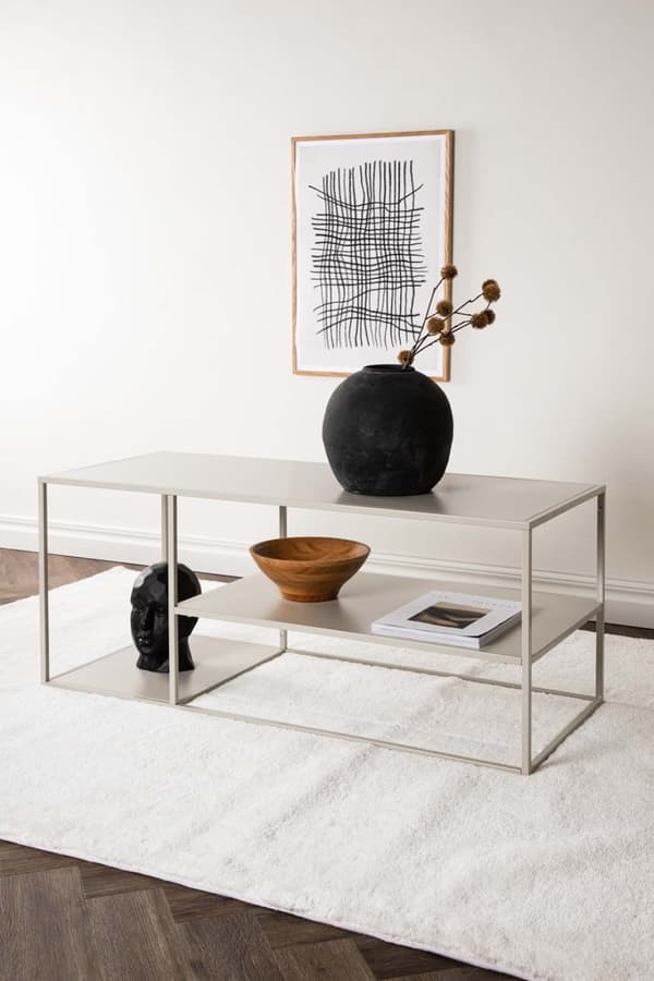 Staal soffbord beige.