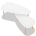 Miniatyrbild 6 av 11: vidaXL Soffbord 2 st massiv furu vit -  Soffbord
