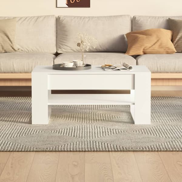 vidaXL sofabord 102x55x45 cm konstrueret træ hvid - Sofaborde
