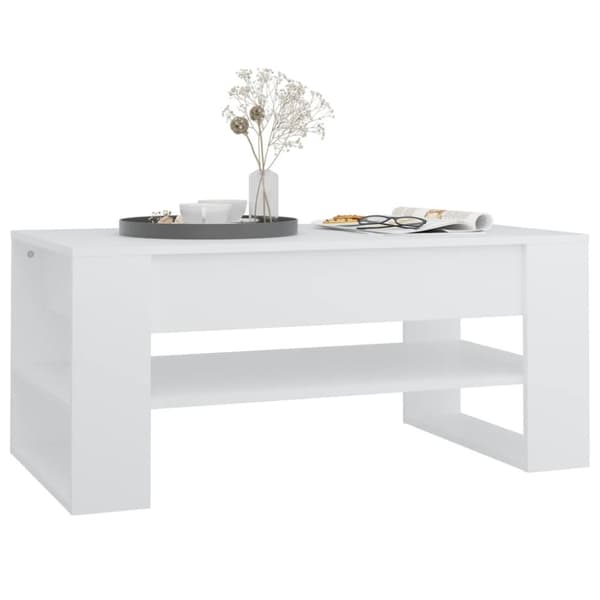 vidaXL sofabord 102x55x45 cm konstrueret træ hvid - Sofaborde