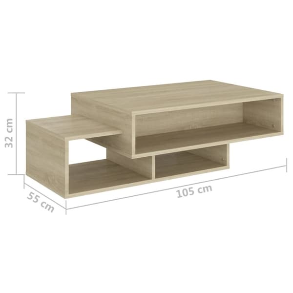 vidaXL Soffbord sonoma-ek 105x55x32 cm konstruerat trä - Soffbord