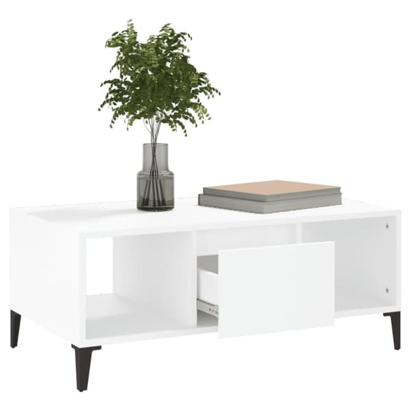 vidaXL sofabord 90x50x36,5 cm konstrueret træ hvid - Sofaborde