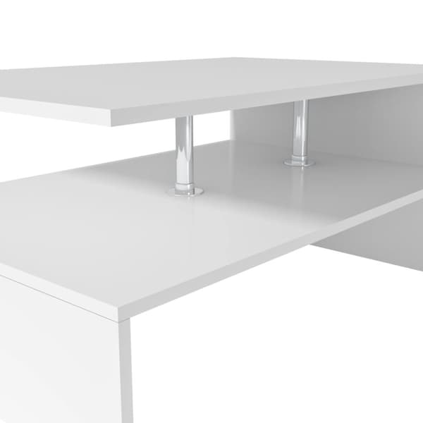 vidaXL Soffbord spånskiva 90x59x42 cm vit -  Soffbord