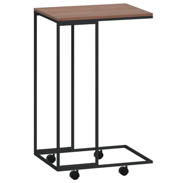 vidaXL sidebord med hjul 40x30x63,5 cm konstrueret træ sort - Sofaborde