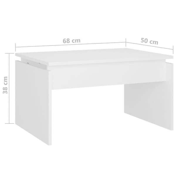vidaXL Soffbord vit 68x50x38 cm konstruerat trä -  Soffbord