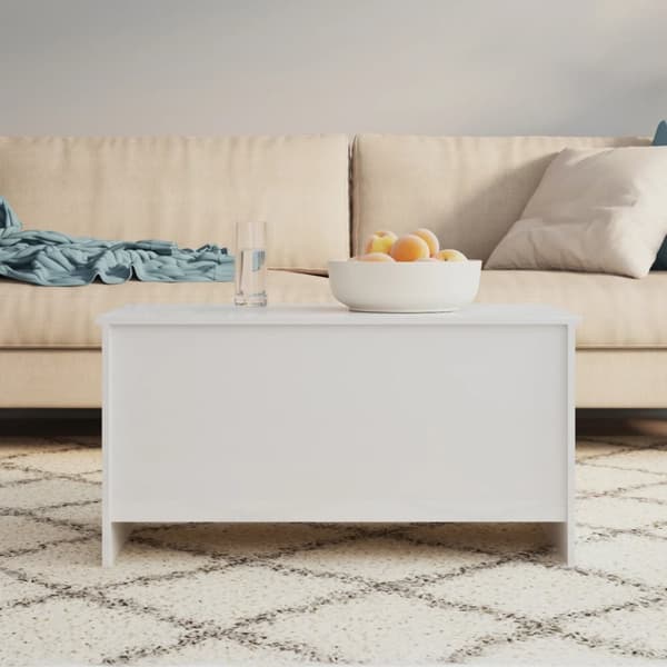 vidaXL Sohvapöytä korkeakiilto valkoinen 102x55,5x52,5 cm tekninen puu - Kahvipöydät