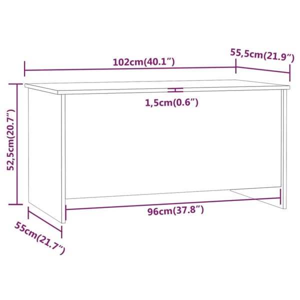vidaXL Sohvapöytä korkeakiilto valkoinen 102x55,5x52,5 cm tekninen puu - Kahvipöydät
