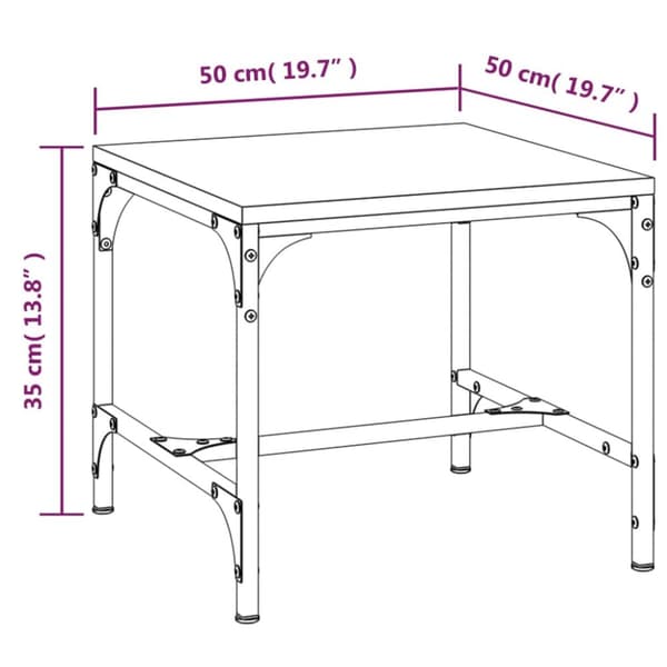 vidaXL sofabord 50x50x35 cm konstrueret træ sort - Sofaborde