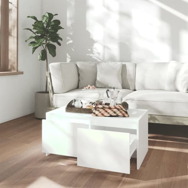 vidaXL Soffbord vit 90x50x41,5 cm konstruerat trä - Soffbord