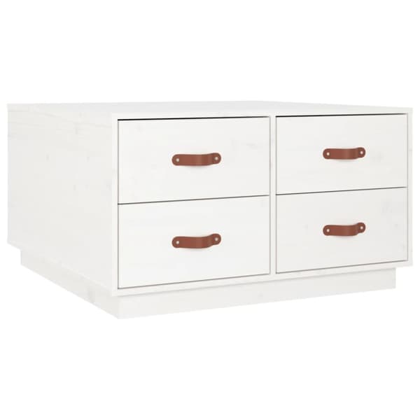 vidaXL Soffbord vit 80x80x45 cm massiv furu - Soffbord