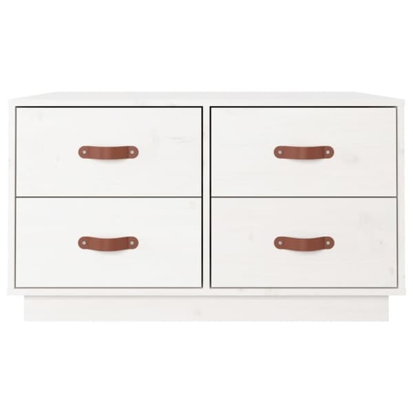 vidaXL Soffbord vit 80x80x45 cm massiv furu - Soffbord