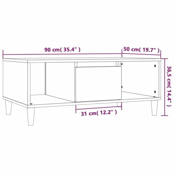 vidaXL Soffbord svart 90x50x36,5 cm konstruerat trä - Soffbord