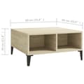 Miniatyrbillede 7 af 7: vidaXL sofabord 60x60x30 cm spånplade sonoma-eg -  Sofaborde