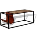 Miniatyrbillede 4 af 10: vidaXL sofabord med ægte læder magasinholder 110x50x45 cm -  Sofaborde