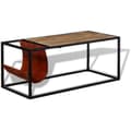Miniatyrbillede 6 af 10: vidaXL sofabord med ægte læder magasinholder 110x50x45 cm -  Sofaborde