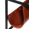 Miniatyrbillede 9 af 10: vidaXL sofabord med ægte læder magasinholder 110x50x45 cm -  Sofaborde
