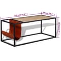 Miniatyrbillede 10 af 10: vidaXL sofabord med ægte læder magasinholder 110x50x45 cm -  Sofaborde