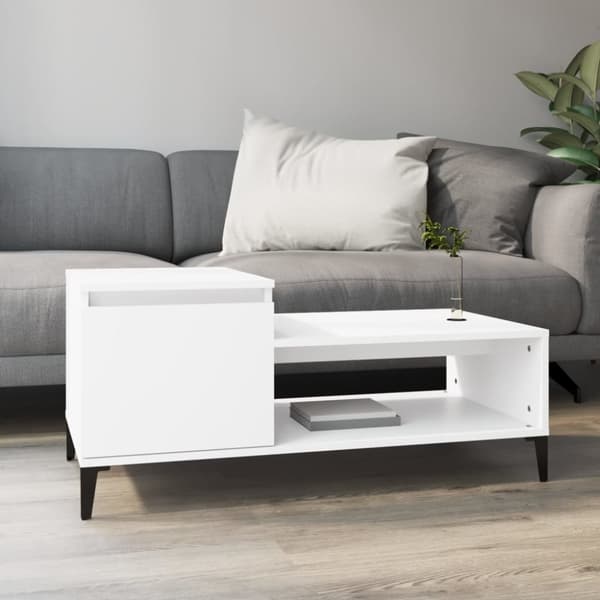 vidaXL sofabord 100x50x45 cm konstrueret træ hvid - Sofaborde