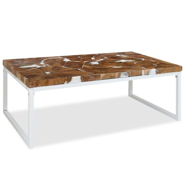 vidaXL Soffbord teak och harts 110x60x40 cm - Soffbord