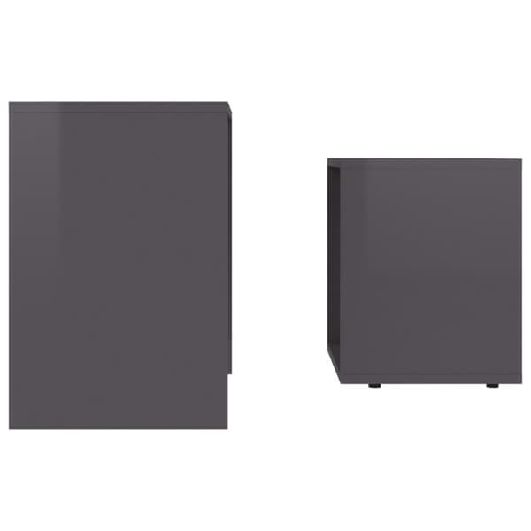 vidaXL Soffbord set grå högglans 48x30x45 cm konstruerat trä -  Soffbord