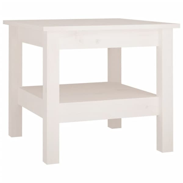vidaXL sofabord 45x45x40 cm massivt fyrretræ hvid - Sofaborde