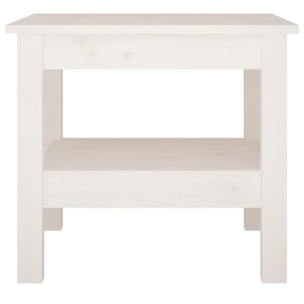 vidaXL sofabord 45x45x40 cm massivt fyrretræ hvid - Sofaborde