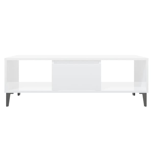 vidaXL Sohvapöytä korkeakiilto valkoinen 103,5x60x35 cm tekninen puu -  Kahvipöydät