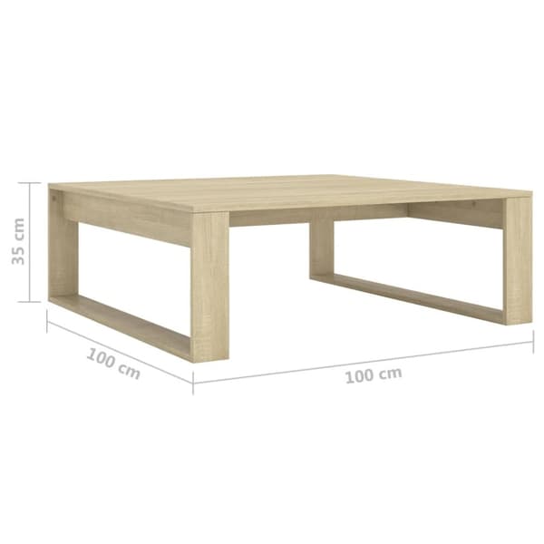 vidaXL Soffbord sonoma-ek 100x100x35 cm konstruerat trä - Soffbord