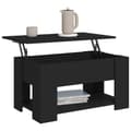 Miniatyrbillede 5 af 9: vidaXL sofabord 79x49x41 cm konstrueret træ sort -  Sofaborde
