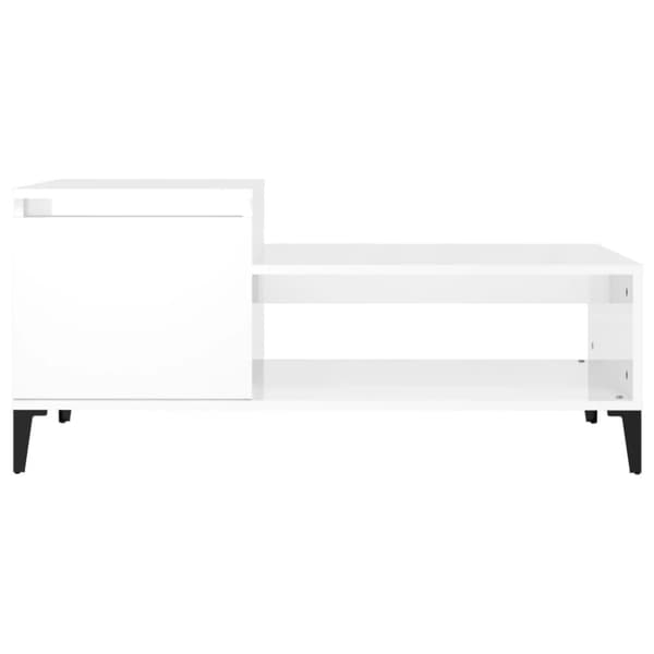 vidaXL sofabord 100x50x45 cm konstrueret træ hvid højglans - Sofaborde