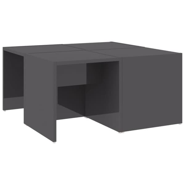 vidaXL Sohvapöydät 4 kpl korkeakiilto harmaa 33x33x33 cm tekninen puu -  Kahvipöydät