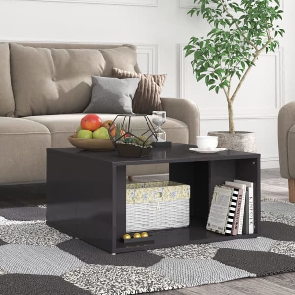 vidaXL Sohvapöydät 4 kpl korkeakiilto harmaa 33x33x33 cm tekninen puu -  Kahvipöydät