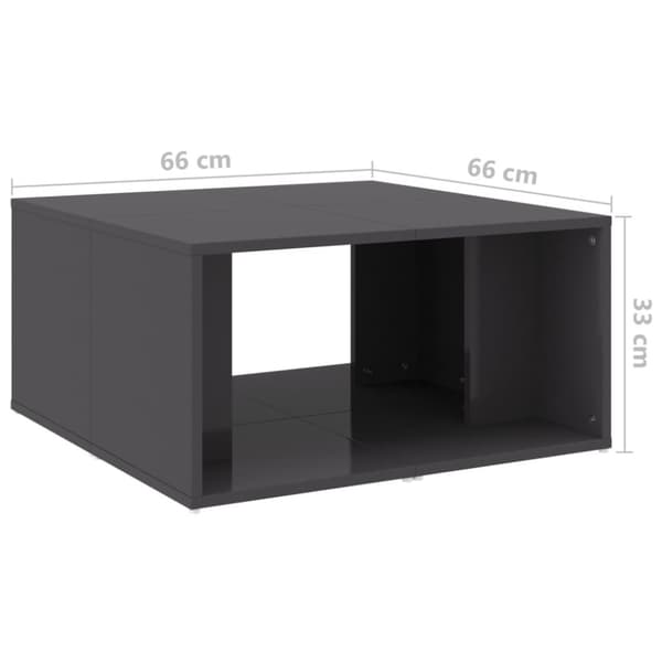vidaXL Sohvapöydät 4 kpl korkeakiilto harmaa 33x33x33 cm tekninen puu -  Kahvipöydät