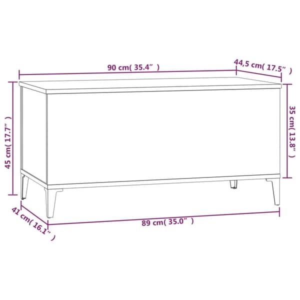 vidaXL sofabord 90x44,5x45 cm konstrueret træ hvid højglans -  Sofaborde