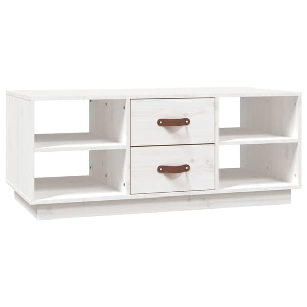 vidaXL Soffbord vit 100x50x41 cm massiv furu - Soffbord