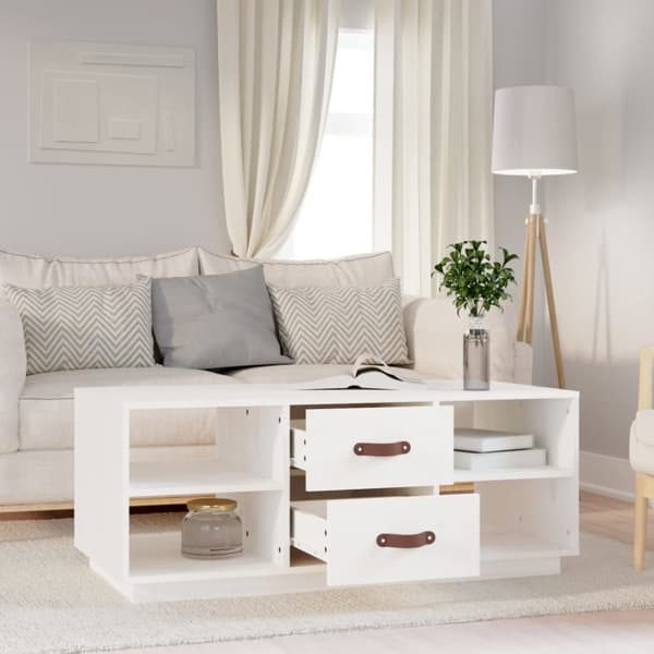 vidaXL Soffbord vit 100x50x41 cm massiv furu - Soffbord