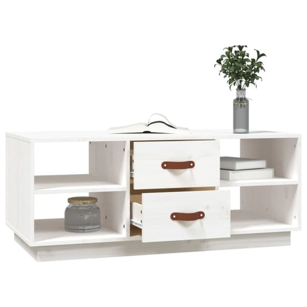 vidaXL Soffbord vit 100x50x41 cm massiv furu - Soffbord