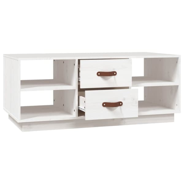 vidaXL Soffbord vit 100x50x41 cm massiv furu - Soffbord