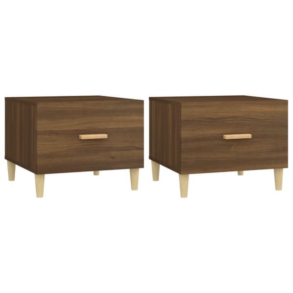 vidaXL sofaborde 2 stk. 50x50x40 cm konstrueret træ brun egetræsfarve -  Sofaborde