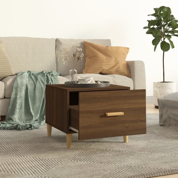 vidaXL sofaborde 2 stk. 50x50x40 cm konstrueret træ brun egetræsfarve -  Sofaborde